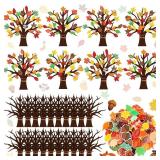 Motipuns Thanksgiving Crafts Fall Craft Kits Thanksgiving Tree Hanging Ornament Maple Leaves Squirrel Cutouts DIY Craft Make Your Own Thankful Trees For Classroom Home Harvest Party