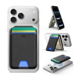 ESR Upgraded For MagSafe Wallet, 5 Card Holder, RFID Blocking, Magnetic Wallet For Iphone With Adjustable Stand, Slim For IPhone 17/16/15/14/13/12 Series, Not For 13/12 Mini, Vegan Leather, Black