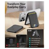 ESR Upgraded For MagSafe Wallet, 5 Card Holder, RFID Blocking, Magnetic Wallet For Iphone With Adjustable Stand, Slim For IPhone 17/16/15/14/13/12 Series, Not For 13/12 Mini, Vegan Leather, Black