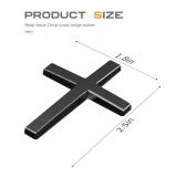 SCUARI 3D Cross Sticker, Car Accessorie Decal For Vehicles,Self Adhesive Cross Metal Car Emblem,2.5"x1.8" Cross Jesus Automotive Decal,Suitable For Trunk Tailgate Side Decoration (Black)
