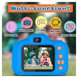 Dylanto Upgrade Kids Selfie Camera, Christmas Birthday Gifts For Age 3-9, HD Digital Video Cameras for Toddler, Portable Toy 32GB SD Card-Navy Blue