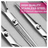 TINMARDA 5 In1 Dog Grooming Scissors Kit, Professional Dog Scissors For Grooming With Safety Round Tips, Titanium Coated Grooming Shears For Dogs Cat Pet At Home