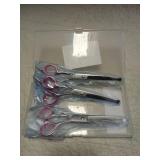 TINMARDA 5 In1 Dog Grooming Scissors Kit, Professional Dog Scissors For Grooming With Safety Round Tips, Titanium Coated Grooming Shears For Dogs Cat Pet At Home