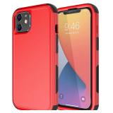 Diverbox For iPhone 11 Case (Shockproof, Dropproof,Tempered Glass Screen Protector, Heavy Duty Protection) For Apple IPhone 11 (Red-3In1)