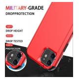 Diverbox For iPhone 11 Case (Shockproof, Dropproof,Tempered Glass Screen Protector, Heavy Duty Protection) For Apple IPhone 11 (Red-3In1)