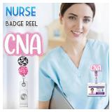 Plifal CNA Badge Reel Holder Retractable With ID Clip For Nurse Nursing Name Tag Card Cute White Certified Nurse Aid Clip Hospital Work Accessories