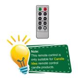 Candle Idea 10 Keys Remote Controller For Led Candles Timer Cycling Every 24 Hours, Only Work For Candle Idea Remote Flameless Candles
