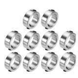 Uxcell 10pcs Set Screw Collars 12mm Bore 304 Stainless Steel Shaft Collars, 17mm OD, 6mm Width Axle Collar Clamp For Linear Rod Shaft Guide