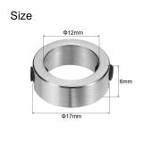 Uxcell 10pcs Set Screw Collars 12mm Bore 304 Stainless Steel Shaft Collars, 17mm OD, 6mm Width Axle Collar Clamp For Linear Rod Shaft Guide