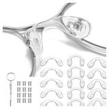 15 pcs,3 sizes Eyeglasses Nose Pads,U Shaped Eyeglasses Nose Pads Screw-In Eyeglass Nose Piece Soft Silicone Nose Pad For Eye Glasses Sunglass Eyewear