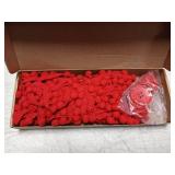 METERXITY Pom Pom Ball Fringe Trim, 10 Yards 8mm Ball Fringe Trim Ribbon Sewing Accessory For Home Decoration/DIY Crafts/Curtain/Pillow [Date Red]
