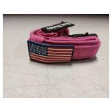 AUBELL Reflective Tactical Dog Collar,Adjustable Military Heavy Duty K9 Collars With Handle And Quick Release Metal Buckle Great For Large Dogs, 2 Patches (Pink,L)