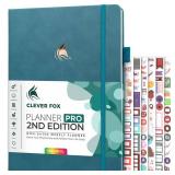 Clever Fox Planner PRO 2nd Edition Undated Weekly Agenda Planner For Setting Goals, Tasks & Time Management Life Organizer With To-do Lists & Habit Trackers Large Format, 8.5x11 (Dark Teal)