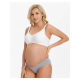 Angelhood 6 Pack Womens Cotton Maternity Underwear,Healthy Maternity Pregnancy Panties Postpartum Mother Under Bump Underwear Large(Black, Gray, and Beige)