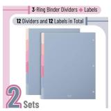 Mr. Pen- Binder Dividers, 6 Tab Dividers, Pack of 2 Sets (12 Dividers Total), Dividers