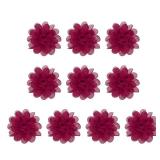 PATIKIL 3.9" Chiffon Flowers, 10 Pcs Mesh Fabric Flowers Sewing Fabric Appliques Headband Embellishments for DIY Craft Wedding Decor, Burgundy