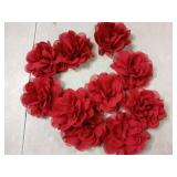 PATIKIL 3.9" Chiffon Flowers, 10 Pcs Mesh Fabric Flowers Sewing Fabric Appliques Headband Embellishments for DIY Craft Wedding Decor, Burgundy