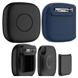 SkyArmor 2-Pack Waterproof Silicone Case with Pin for Tile Mate 2024/2022 Hidden GPS Tracker Holder for Kids, Teens, Elderly, Pets, Bags, Luggage Anti-Lost & Anti-Scratch Cover Black/Blue