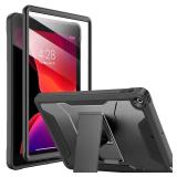 Soke Case for iPad 9th/8th/7th Generation 10.2-Inch (2021/2020/2019 Release), with Built-in Screen Protector and Kickstand, Rugged Full Body Protective Cover for Apple iPad 10.2 Inch - Black