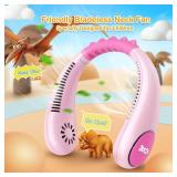 Kids Neck Fan, Portable Bladeless Fans for Kid 4-14Y Girls & Boys, 2600mAh USB Personal Mini Cooling Fan for Travel/Camping/Study, 4 Speeds, Lightweight, Compact, Perfect Summer Gifts for Kids