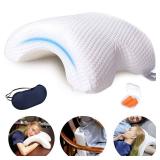 Sleeping Cuddle Pillow for Couple, Memory Foam Arched U-Shaped Arm Hole Pillow, Providing Comfort and Support in Travel Rest Office and Bed