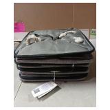 OrganiHaus 12x12 Cube Storage Bins 4 Pack, Foldable Cube Storage Organizer w/ Rope Handles, Collapsible Fabric Bins for Toys, Clothes & Closet Organization, Fabric Square Baskets - Gray/Black