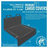 Bulldogology SUV Cargo Liner for Dogs 55"x106" Heavy Duty Pet Trunk Cargo Cover - Dog Car Seat Cover Waterproof Nonslip - Dog Hair, Muddy Paws, Scratches Cover Protector for Cars Vans (X-Large, Black)