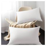 Shilucheng Goose Down and Feather Pillows Queen Size Set of 2 Pack, Luxury Hotel Quality Bed Pillows for Side Back Stomach Sleepers, Soft 100% Cotton Shell White,20" x 30"