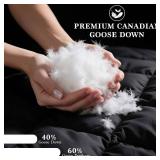 Shilucheng Goose Down and Feather Pillows Queen Size Set of 2 Pack, Luxury Hotel Quality Bed Pillows for Side Back Stomach Sleepers, Soft 100% Cotton Shell White,20" x 30"