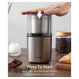 SHARDOR Coffee Grinder Electric Herb/Wet Grinder for Spices and Seeds with 2 Removable Stainless Steel Bowls, Silver