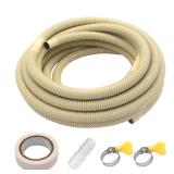 HANSUM Mini Split Drain Hose Air Conditioner Parts & Accessories Pipe Water Tube Pump Universal Line Set Cover for AC Drainage Hvac Extender Outside (25FT)