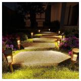 SOLLUCIS Solar Lights Outdoor Pathway 8 Pack, Solar Pathway Lights Outdoor Auto On/Off Waterproof Garden Landscape Lighting for Path, Yard, Walkway, Driveway, Lawn, Patio, Outside Decor, Warm White