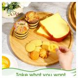 Meanplan 12 Pcs Round Wood Trays Round Charcuterie Board Bulk Bamboo Serving Platter with Rim Polished Wooden Vegetable Platter for Holding Fruit Bread Pizza Party Decor Christmas Supplies (11.8 Inch)