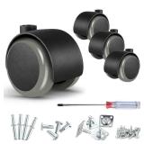 2 inch Caster Wheels (casters Set of 4) 5/16 inch Valve stem and Rotating top Plate Installation Options,heavy duty casters Total Load Capacity 1000LBS, Replaceable wheels for furniture (Grey)
