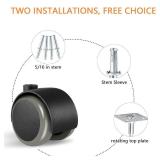 2 inch Caster Wheels (casters Set of 4) 5/16 inch Valve stem and Rotating top Plate Installation Options,heavy duty casters Total Load Capacity 1000LBS, Replaceable wheels for furniture (Grey)