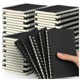 Jutom 100 Pcs Small Spiral Notebooks Memo Pads 3x5 Bulk Small Pocket Notebooks Mini Notepads with Lined Pages Mini Journals for Office Back to School Work Writing Supplies, 120 Pages (Black)