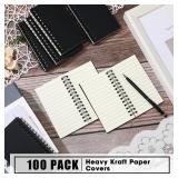 Jutom 100 Pcs Small Spiral Notebooks Memo Pads 3x5 Bulk Small Pocket Notebooks Mini Notepads with Lined Pages Mini Journals for Office Back to School Work Writing Supplies, 120 Pages (Black)