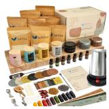 SoftOwl Premium Soy Candle Making Kit with Electric Melter - Soy Wax, Big 7oz Jars & Tins, 7 Pleasant Scents, Color Dyes & More - Perfect as Home Decorations - DIY Starter Scented Candles Making Kit