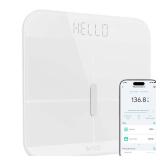 Wyze Smart Scale X - Digital Bathroom Scale for Body Weight, BMI, Body Fat, Muscle Mass, Heart Rate Monitor | ITO Glass & LED Backlight | Batteries Included, 400 lbs (White)