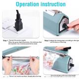 METRONIC Impulse Sealer 8 inch, Manual Heat Sealer Machine for Plastic Bags, Shrink Wrap Bag Sealers Heavy Duty Sealing Machine With Repair Kit (Blue)