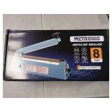 METRONIC Impulse Sealer 8 inch, Manual Heat Sealer Machine for Plastic Bags, Shrink Wrap Bag Sealers Heavy Duty Sealing Machine With Repair Kit (Blue)