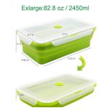 FUSMYE Extra Large Collapsible Silicone Food Storage Containers With Lids, 82.8oz, 2 Pack, XXL Foldable Bento Lunch Box, Rv Collapsible Bowls, Big Meal Boxes for Kitchen, Camping, BPA Free