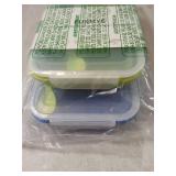 FUSMYE Extra Large Collapsible Silicone Food Storage Containers With Lids, 82.8oz, 2 Pack, XXL Foldable Bento Lunch Box, Rv Collapsible Bowls, Big Meal Boxes for Kitchen, Camping, BPA Free