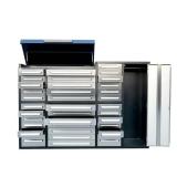 Unused Steelman 7FT Work Bench 7FT-35D with 35 Drawers & 1 Cabinets | Stainless