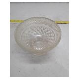 Clear Glass Diamond Pattern Pedestal Bowl