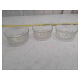 Cut Glass Dessert Bowls Set of 3 - Star Pattern