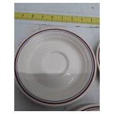 Mixed Lot Restaurant Saucers - Floral and Plain White