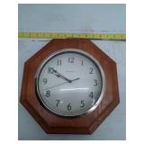 Acu-Rite Octagonal Wall Clock with Wood Frame