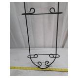 Black Wrought Iron 3-Tier Decorative Wall Plate Rack