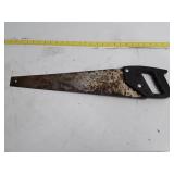 Vintage Hand Saw with Black Plastic Handle